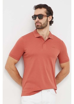 Calvin Klein polo bawełniane kolor pomarańczowy gładki ze sklepu ANSWEAR.com w kategorii T-shirty męskie - zdjęcie 166985338