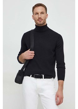 Karl Lagerfeld sweter wełniany męski kolor czarny lekki z golferm ze sklepu ANSWEAR.com w kategorii Swetry męskie - zdjęcie 166985747
