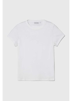 Calvin Klein t-shirt bawełniany damski kolor biały ze sklepu ANSWEAR.com w kategorii Bluzki damskie - zdjęcie 166985937
