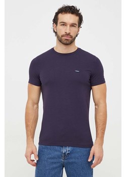 Calvin Klein t-shirt męski kolor granatowy gładki ze sklepu ANSWEAR.com w kategorii T-shirty męskie - zdjęcie 166985989