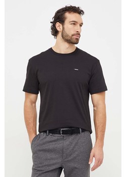 Calvin Klein t-shirt bawełniany męski kolor czarny gładki ze sklepu ANSWEAR.com w kategorii T-shirty męskie - zdjęcie 166985997