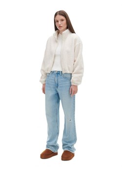Cropp - Kremowa rozpinana bluza sherpa - beżowy ze sklepu Cropp w kategorii Bluzy damskie - zdjęcie 166987658