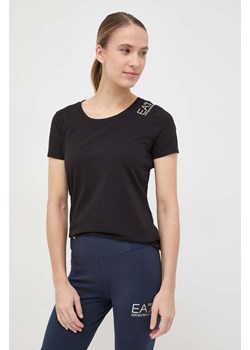 EA7 Emporio Armani t-shirt damski kolor czarny ze sklepu ANSWEAR.com w kategorii Bluzki damskie - zdjęcie 166990809