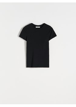 Reserved - Bawełniany t-shirt - czarny ze sklepu Reserved w kategorii Bluzki damskie - zdjęcie 166999267