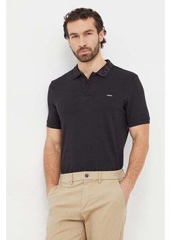 Calvin Klein polo męski kolor czarny gładki ze sklepu ANSWEAR.com w kategorii T-shirty męskie - zdjęcie 167339187