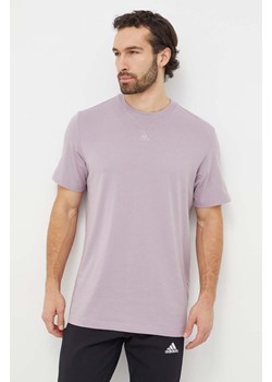 adidas t-shirt bawełniany męski kolor fioletowy gładki IR9116 ze sklepu ANSWEAR.com w kategorii T-shirty męskie - zdjęcie 167339625