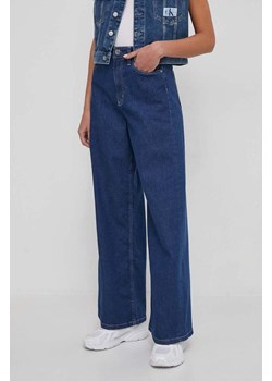 Calvin Klein jeansy damskie kolor niebieski ze sklepu ANSWEAR.com w kategorii Jeansy damskie - zdjęcie 167347937