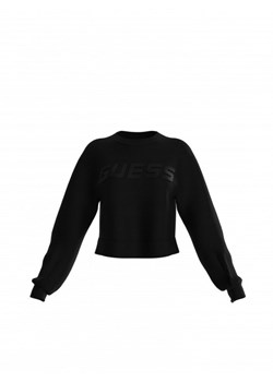Damska bluza dresowa nierozpinana bez kaptura Guess Cymone - czarna ze sklepu Sportstylestory.com w kategorii Bluzy damskie - zdjęcie 167362406