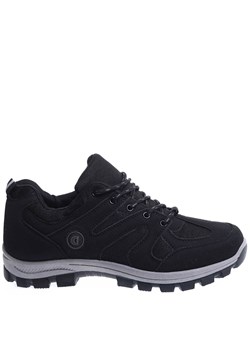 Męskie sznurowane buty trekkingowe Czarne E1-1 15436 S491/ ze sklepu Pantofelek24.pl w kategorii Buty trekkingowe męskie - zdjęcie 167364057
