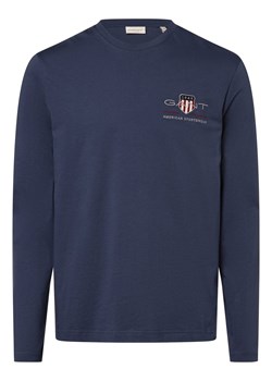 Gant Męska koszulka z długim rękawem Mężczyźni Bawełna indygo jednolity ze sklepu vangraaf w kategorii T-shirty męskie - zdjęcie 167372836