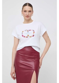 Twinset t-shirt bawełniany damski kolor biały ze sklepu ANSWEAR.com w kategorii Bluzki damskie - zdjęcie 167376388