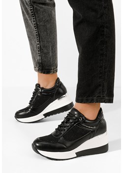 Czarne sneakersy na koturnie Breves ze sklepu Zapatos w kategorii Buty sportowe damskie - zdjęcie 167376868
