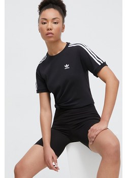 adidas Originals t-shirt 3-Stripes damski kolor czarny IU2420 ze sklepu ANSWEAR.com w kategorii Bluzki damskie - zdjęcie 167384047