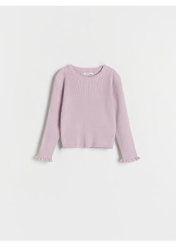 Reserved - Prążkowany sweter z wiskozą - lawendowy ze sklepu Reserved w kategorii Swetry dziewczęce - zdjęcie 167386316