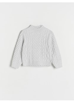 Reserved - Sweter o warkoczowym splocie - jasnoszary ze sklepu Reserved w kategorii Bluzy i swetry - zdjęcie 167386386