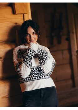Reserved - Sweter o warkoczowym splocie - wielobarwny ze sklepu Reserved w kategorii Swetry damskie - zdjęcie 167386396