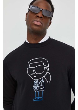Karl Lagerfeld bluza męska kolor czarny z aplikacją ze sklepu ANSWEAR.com w kategorii Bluzy męskie - zdjęcie 167387425