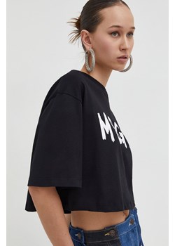 MSGM t-shirt bawełniany damski kolor czarny ze sklepu ANSWEAR.com w kategorii Bluzki damskie - zdjęcie 167387527