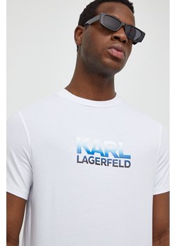 Karl Lagerfeld t-shirt męski kolor biały z nadrukiem ze sklepu ANSWEAR.com w kategorii T-shirty męskie - zdjęcie 167387567
