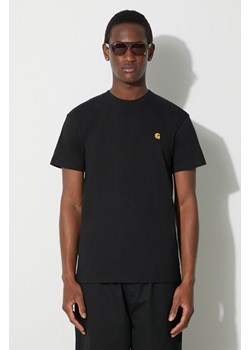 Carhartt WIP t-shirt bawełniany S/S Chase T-Shirt męski kolor czarny gładki I026391.00FXX ze sklepu PRM w kategorii T-shirty męskie - zdjęcie 167391829