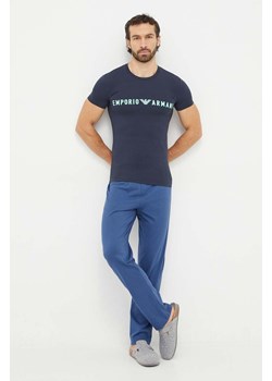 Emporio Armani Underwear t-shirt lounge kolor granatowy z nadrukiem 111035 4R516 ze sklepu ANSWEAR.com w kategorii T-shirty męskie - zdjęcie 167396805