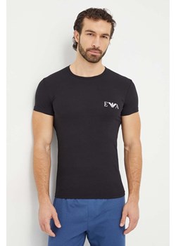 Emporio Armani Underwear t-shirt lounge 2-pack kolor czarny z nadrukiem 111670 4R715 ze sklepu ANSWEAR.com w kategorii T-shirty męskie - zdjęcie 167396818