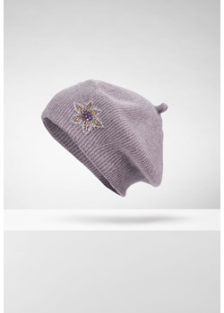 Różowy beret z aplikacją ze sklepu Molton w kategorii Berety damskie - zdjęcie 167396897