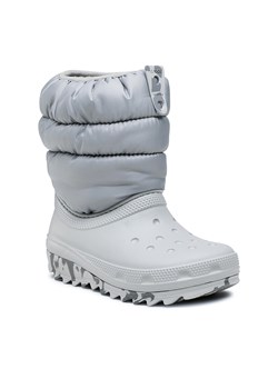 Śniegowce Crocs Classic Neo Puff Boot K 207684 Light Grey ze sklepu eobuwie.pl w kategorii Buty zimowe dziecięce - zdjęcie 167401145