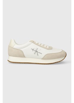 Calvin Klein Jeans sneakersy RETRO RUNNER LOW LACE NY ML kolor beżowy YW0YW01326 ze sklepu ANSWEAR.com w kategorii Buty sportowe damskie - zdjęcie 167409067