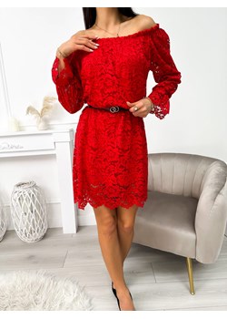 Czerwona Koronkowa Hiszpanka ze sklepu ModnaKiecka.pl w kategorii Sukienki - zdjęcie 167411025