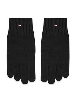 Rękawiczki Męskie Tommy Hilfiger Essential Flag Knitted Gloves AM0AM11048 Black BDS ze sklepu eobuwie.pl w kategorii Rękawiczki męskie - zdjęcie 167413408
