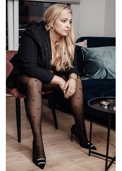 Rajstopy damskie czarne plus size we wzory Diamond rain 30 DEN, Kolor czarny (onyx), Rozmiar 8, Mona Queen Size ze sklepu Intymna w kategorii Rajstopy - zdjęcie 167417877