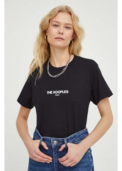 The Kooples t-shirt bawełniany kolor czarny ze sklepu ANSWEAR.com w kategorii Bluzki damskie - zdjęcie 167419506
