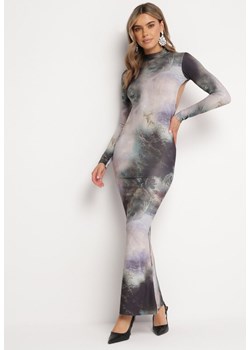 Ciemnozielona Bawełniana Sukienka Maxi z Półgolfem z Odkrytymi Plecami Rhodonis ze sklepu Born2be Odzież w kategorii Sukienki - zdjęcie 167421476