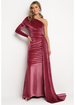 Ciemnoróżowa Asymetryczna Sukienka Maxi na Jedno Ramie Wistel ze sklepu Born2be Odzież w kategorii Sukienki - zdjęcie 167421567