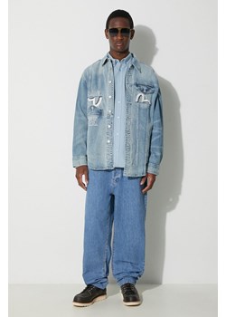 Evisu kurtka jeansowa męska kolor niebieski przejściowa oversize ze sklepu PRM w kategorii Kurtki męskie - zdjęcie 167422045