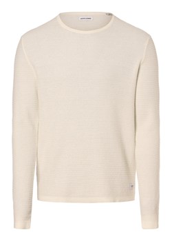 Jack & Jones Sweter męski Mężczyźni Bawełna écru jednolity ze sklepu vangraaf w kategorii Swetry męskie - zdjęcie 167425008