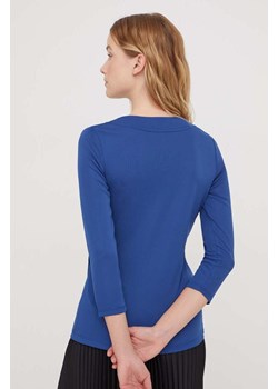 Lauren Ralph Lauren bluzka damska kolor niebieski gładka ze sklepu ANSWEAR.com w kategorii Bluzki damskie - zdjęcie 167431129
