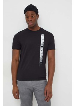 Armani Exchange t-shirt bawełniany męski kolor czarny z nadrukiem 3DZTBD ZJ9TZ ze sklepu ANSWEAR.com w kategorii T-shirty męskie - zdjęcie 167441159