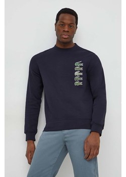 Lacoste bluza bawełniana męska kolor granatowy z nadrukiem ze sklepu ANSWEAR.com w kategorii Bluzy męskie - zdjęcie 167447375