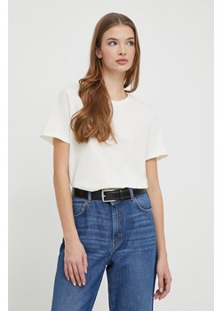 Lauren Ralph Lauren t-shirt bawełniany damski kolor beżowy ze sklepu ANSWEAR.com w kategorii Bluzki damskie - zdjęcie 167447876