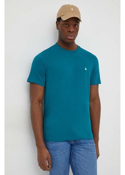 United Colors of Benetton t-shirt bawełniany męski kolor zielony gładki ze sklepu ANSWEAR.com w kategorii T-shirty męskie - zdjęcie 167447919