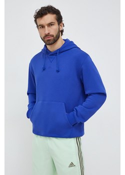 adidas bluza męska kolor niebieski z kapturem gładka IX3950 ze sklepu ANSWEAR.com w kategorii Bluzy męskie - zdjęcie 167461636