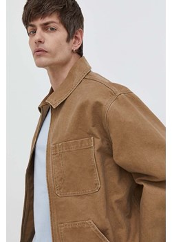 Levi&apos;s kurtka jeansowa męska kolor brązowy przejściowa ze sklepu ANSWEAR.com w kategorii Kurtki męskie - zdjęcie 167461646