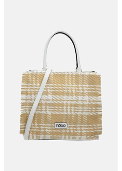 Shopperka Nobo z plecionką w kartkę biała ze sklepu NOBOBAGS.COM w kategorii Portfele damskie - zdjęcie 167464716