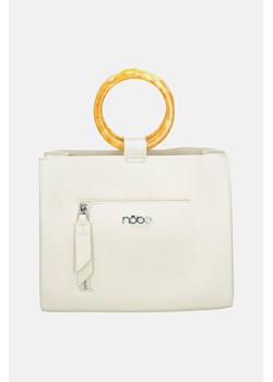 Dwukomorowa torebka z żółtą rączką Nobo kremowa ze sklepu NOBOBAGS.COM w kategorii Torby Shopper bag - zdjęcie 167464775
