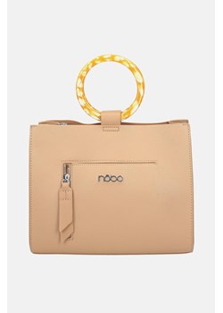 Dwukomorowa torebka z żółtą rączką Nobo beżowa ze sklepu NOBOBAGS.COM w kategorii Torby Shopper bag - zdjęcie 167464908