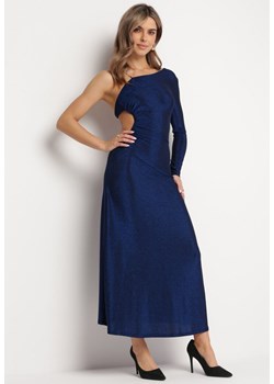 Granatowa Sukienka Maxi o Asymetrycznym Kroju z Łańcuszkiem Verdisa ze sklepu Born2be Odzież w kategorii Sukienki - zdjęcie 167526086