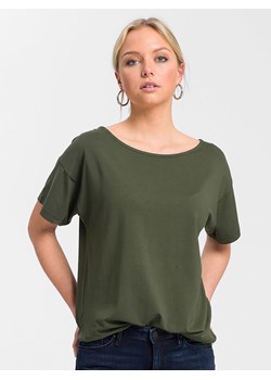 Cross Jeans Koszulka w kolorze zielonym ze sklepu Limango Polska w kategorii Bluzki damskie - zdjęcie 167560048