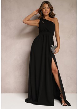 Czarna Asymetryczna Sukienka Rozkloszowana Maxi Adavia ze sklepu Renee odzież w kategorii Sukienki - zdjęcie 167561996